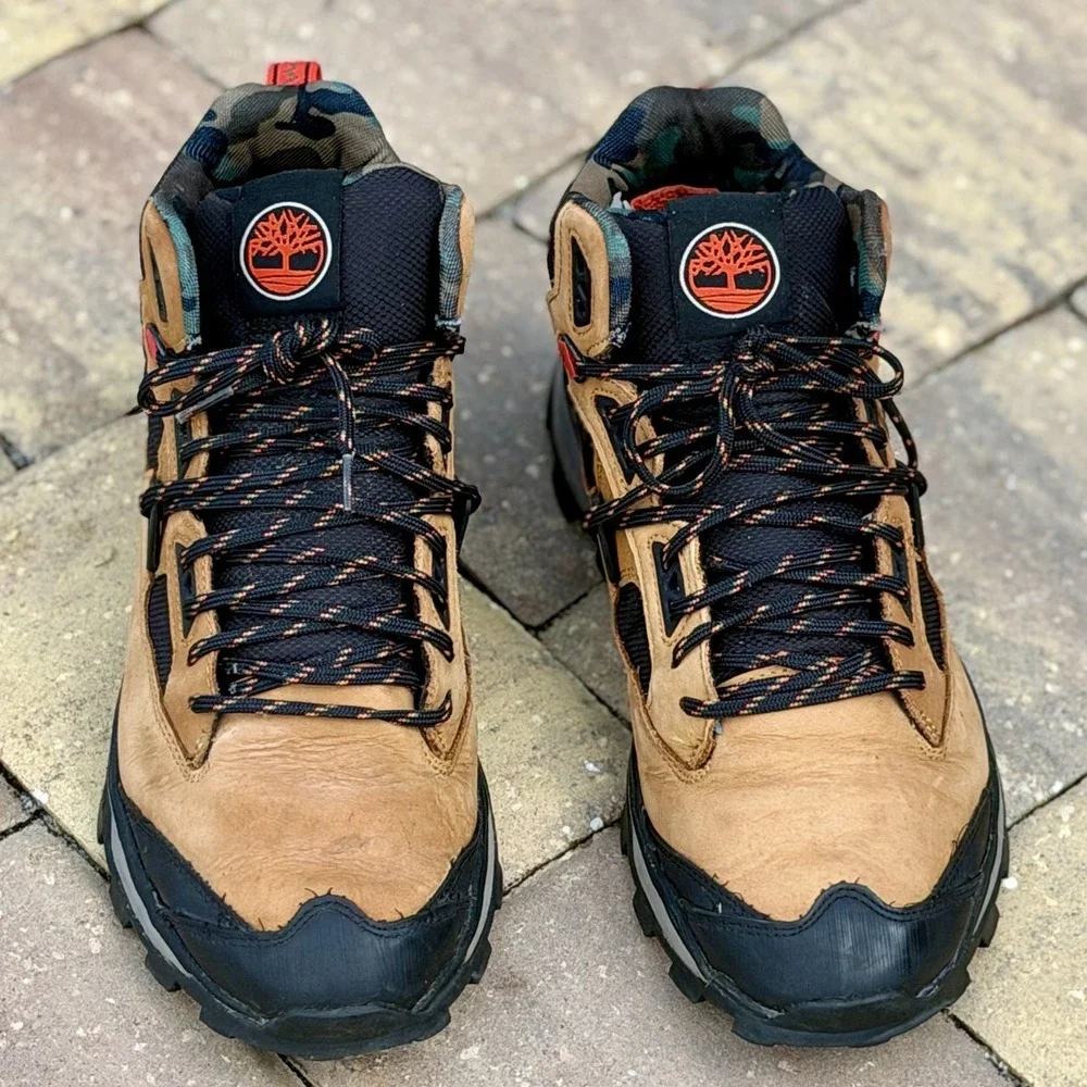 Timberland Men's Treeline STR Mid Hiker Boot Nubuck/Camo, Size 10.5M